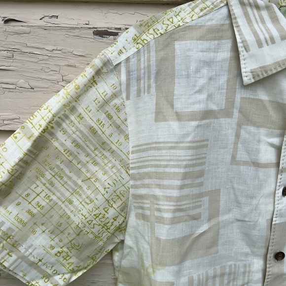 Tommy Bahama Island Estate Linen Beachy Vacation Geometric Buttondown Shirt L - Picture 2 of 12